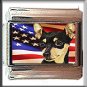MINIATURE PINSCHER AND AM FLAG ITALIAN CHARM