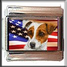 JACK RUSSELL TERRIER AND AM FLAG ITALIAN CHARM