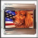IRISH SETTER AND AM FLAG ITALIAN CHARM