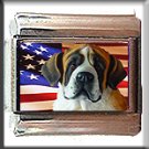 SAINT BERNARD AND AM FLAG ITLAIAN CHARM