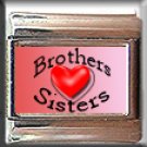 BROTHER SISTER HEART LOVE ITALIAN PHOTO CHARM