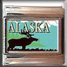ALASKA MOOSE ITALIAN PHOTO CHARM