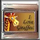 I LOVE GIRAFFES ITALIAN CHARM CHARMS