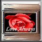 LOVE ALWAYS RED ROSE ITALIAN CHARM CHARMS