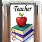 TEACHER BOOKS APPLE ITALIAN CHARM CHARMS
