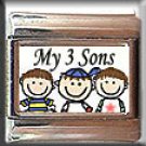 MY THREE 3 SON ITALIAN CHARM CHARMS