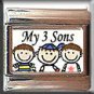 MY THREE 3 SON ITALIAN CHARM CHARMS