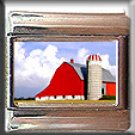 RED BARN AND SILO ITALIAN CHARM CHARMS