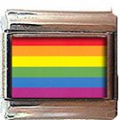 GAY PRIDE FLAG ITALIAN CHARM CHARMS