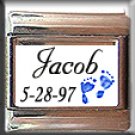 BLUE BABY BOY CUSTOM NAME BIRTHDATE ITALIAN CHARM