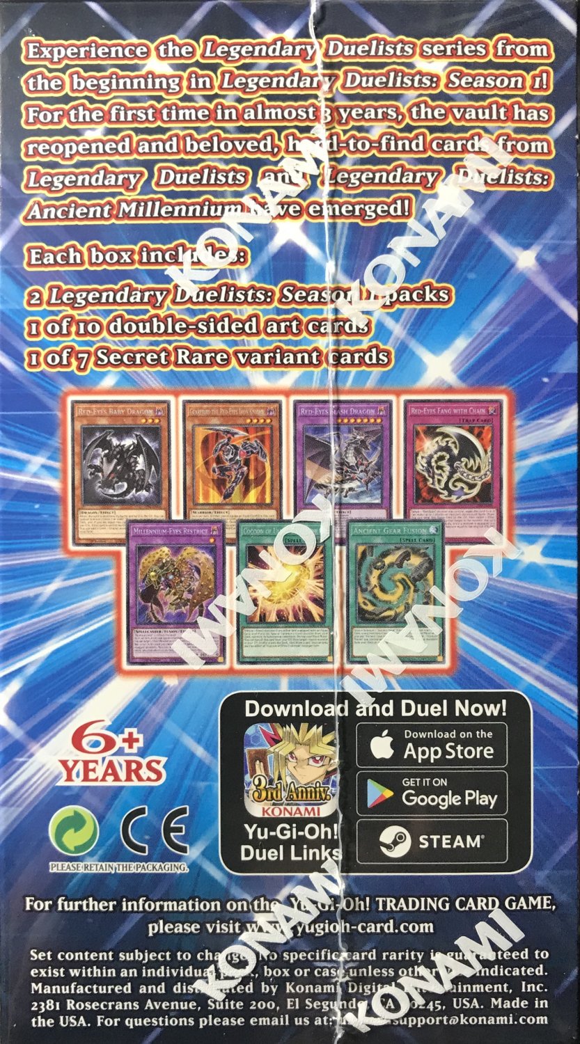 Yu Gi Oh Legendary Duelists Season 1 1st Edition Box