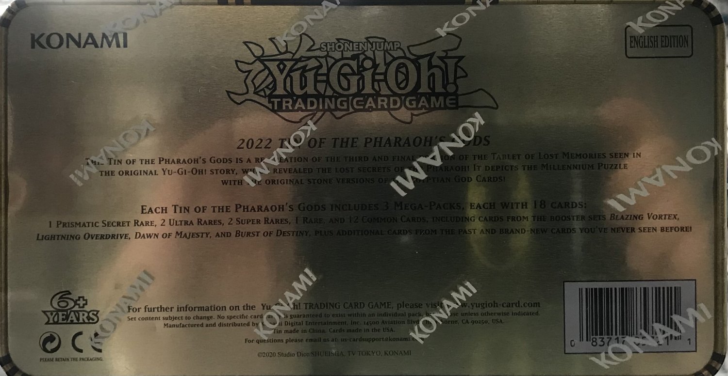 Yu-Gi-Oh! 2022 Tin of the Pharaoh’s Gods Tins (1st Edition) (ct. 1)