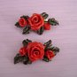 Red Roses Hair Barrettes ~unique~