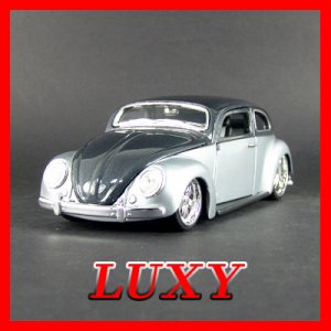1.24 1951 CHOPPED VW BUGZ G RIDEZ Diecast Car Model Luxy Collectibles Black Silver