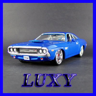 1.24 1970 DODGE CHALLENGER R/T PRO RODZ Diecast Car Model Luxy Collectible Dark Blue