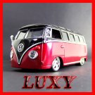 1.25 1970 VW VAN SAMBA BUS G RIDEZ Diecast Car Model Luxy Collectibles Black Red