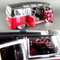 1.25 1970 VW VAN SAMBA BUS G RIDEZ Diecast Car Model Luxy Collectibles Black Red