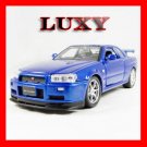 1.24 Nissan Skyline R34 GT-R Maisto Quality Diecast Model Luxy Collectibles Dark Blue