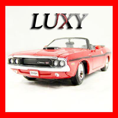 1.24 1970 Dodge Challenger R/T Hemi Cabrio Hot Rod Diecast Car Model Red