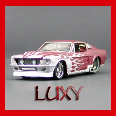 Maisto 1:64 '64 Ford Mustang GT Muscle Pro Rodz Diecast Luxy Red with White Flames 6.1