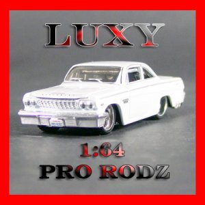 Maisto 1:64 1962 Chevy Bel Air Pro Rodz Diecast Luxy Collectibles White 6.2