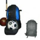 BAT BACKPACK WITH ZIPPERED BOTTOM - BLACK/BLUE