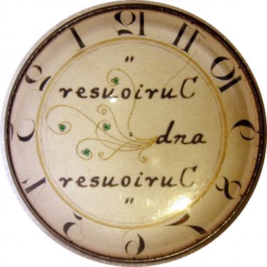 1 & 3/8" Glass Dome Button - Curiouser & Curiouser Clock
