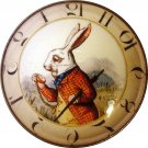 1" Glass Dome Button - AC 7 White Rabbit Clock