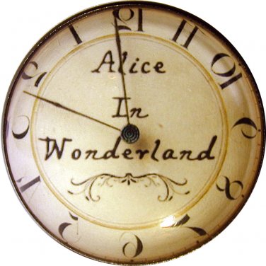 1" Glass Dome Button - AC 13 Alice in Wonderland Clock