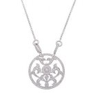 Peter Lam 7/8 ctw 18K White Gold Medallion Pendant