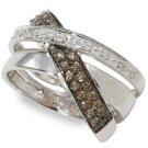 Arco Baleno 1/3 ctw Cognac Diamond Designer Ring size7