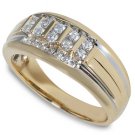 1/2 ctw Channel Set Two Tone Diamond Ring 14-k size 6