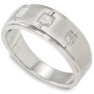 1/2 ctw Men's Diamond Three Stone Band 14-k  size 9