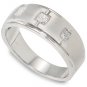 1/2 ctw Men's Diamond Three Stone Band 14-k  size 9