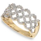 1/4ctw Round Diamond Lattice Ring 14-k size 7