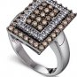 Arco Baleno 1 1/4ctw Cognac Diamond Designer Ring  14-k size 5