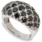3ctw Black Diamond Dome Ring 14-k size 7