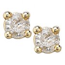 1/5 ctw Yellow Gold Round Diamond Studs
