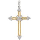 Peter Lam 1/2ctw Rope Design Cross  18-k