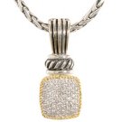 Effy Sterling Silver and 18k YG Diamond Necklace