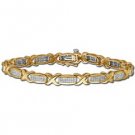 1 3/4ctw Diamond "X" Tennis Bracelet  14-k