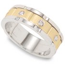 1/4ctw Two Tone Gents Contemporary Band 14-k size 9