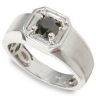 Arco Baleno Men's 1ctw Round Black Diamond Ring  14-k size 9