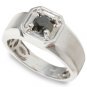 Arco Baleno Men's 1ctw Round Black Diamond Ring  14-k size 9