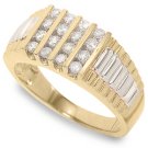 1/2ctw Two Tone 10K Round Diamond Channel Band 14-k size 10