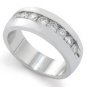1ctw White Gold Men's Diamond Channel Band  14-k  size 9