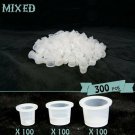Tattoo Ink Caps Cups 300 Pcs, Mixed Sizes #9 Small #13 Medium #16 Large