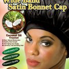 Beauty Town Coconut Oil Wide Band Satin Bonnet Cap (Black)