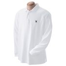 Mens Long Sleeve Polos - White