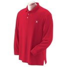 Mens Long Sleeve Polos - Red